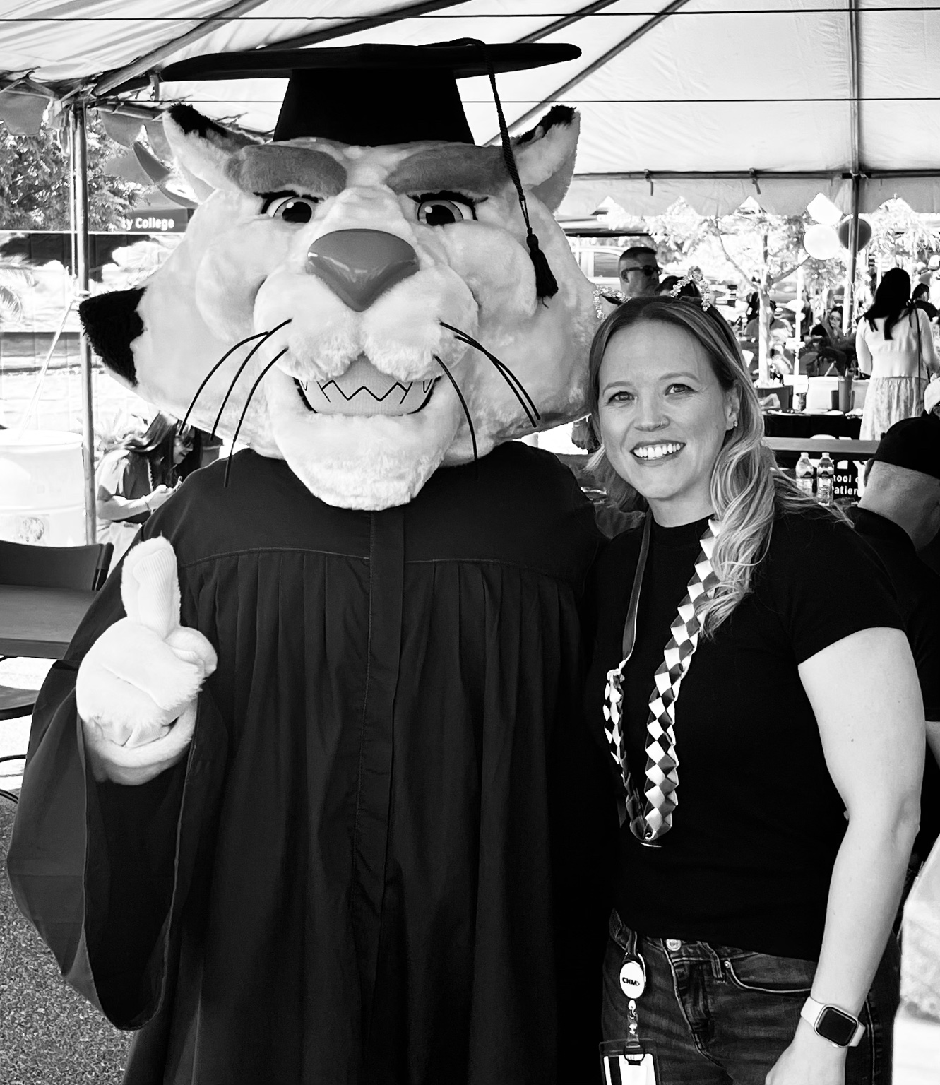 Heather smiling at a CNM campus event